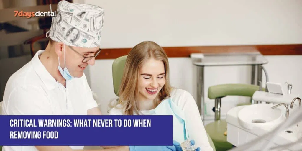 Dentist showing a smiling patient how to clean wisdom tooth extraction areas safely