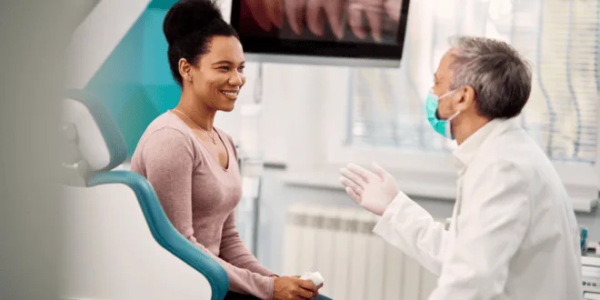 Happy patient at the Clinic for dental bonding